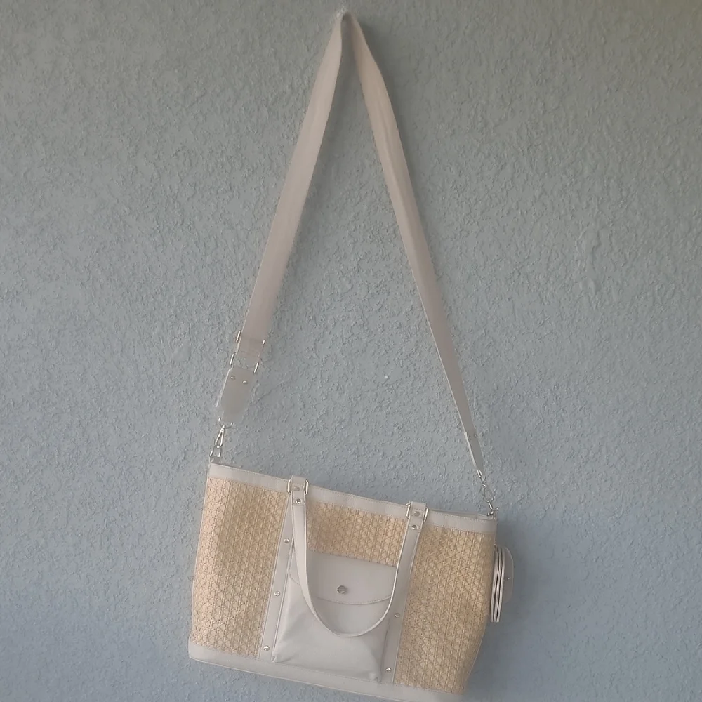 Rachel Zoe White and Tan Tote Bag - Picture 2 of 11